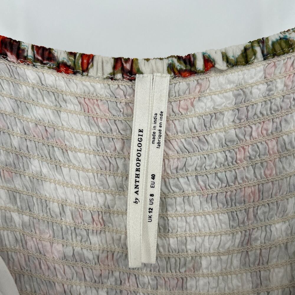 Anthropologie Dress Womens 8 Floral Maxi Rainbow Boho‎ Virginia Peasant Romantic - Picture 7 of 11
